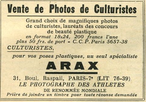 Annonce Arax p10 Venus Apollon n°31 Septembre 1950